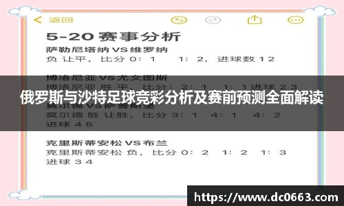 俄罗斯与沙特足球竞彩分析及赛前预测全面解读